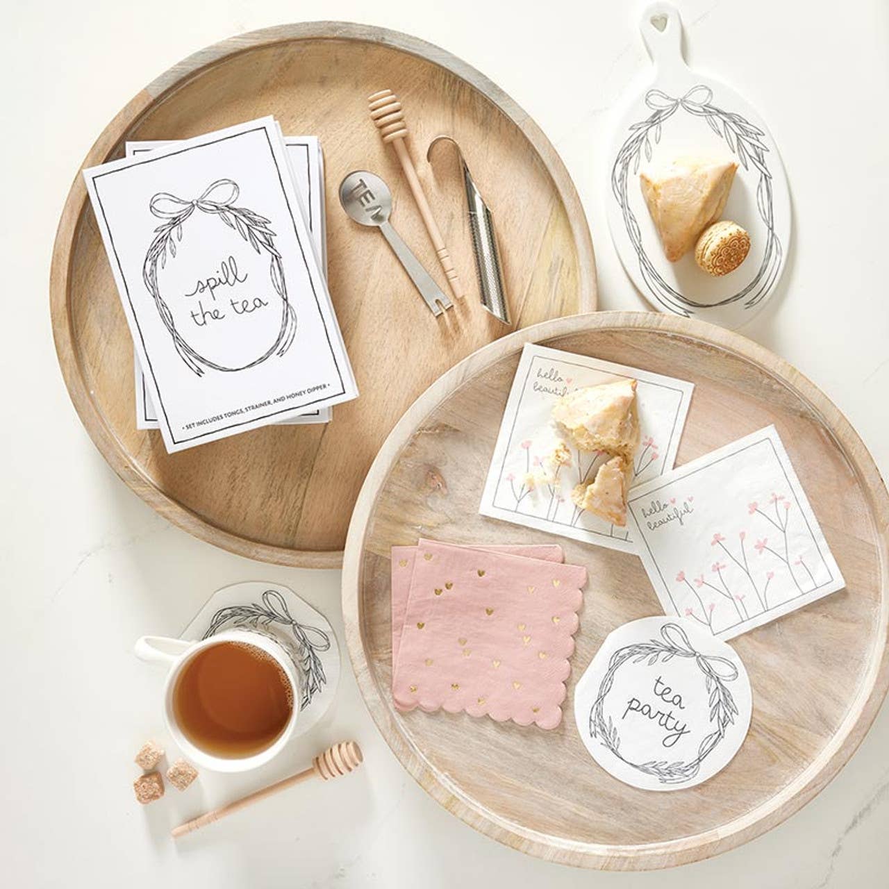 Gold Hearts Scalloped Napkins