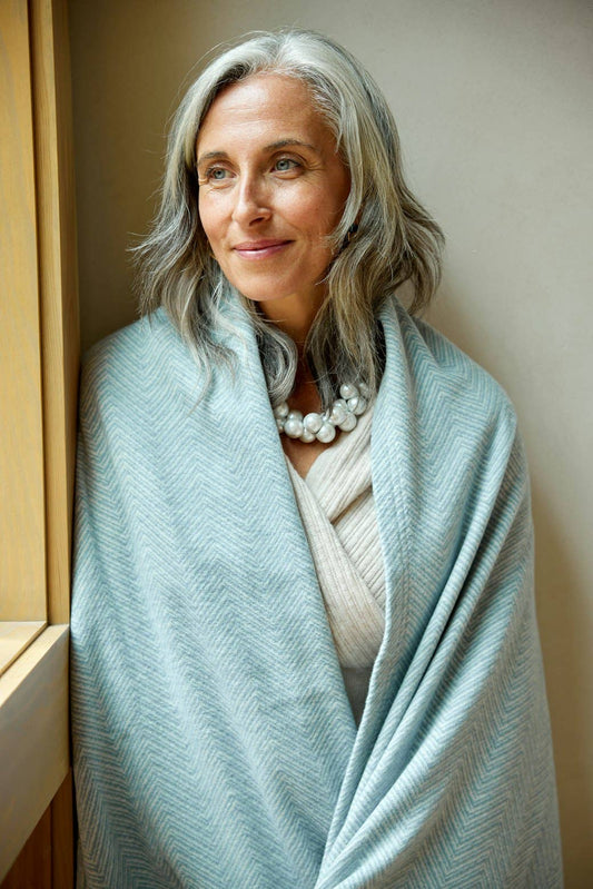 Fog Herringbone Shawl