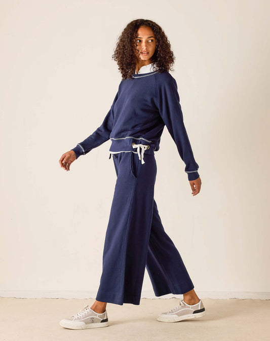 Navy Frenchie Tie Side Sweatshirt