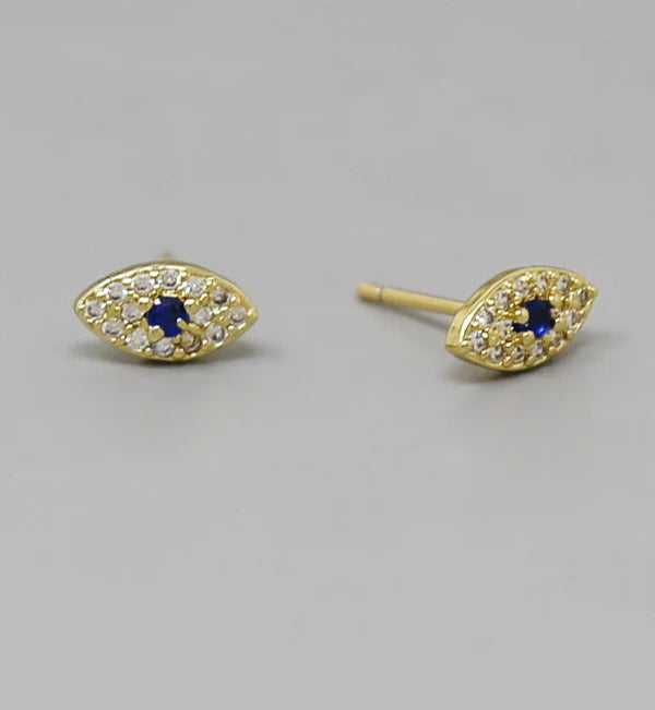 Evil Eye CZ Gold Filled Earrings
