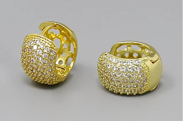 CZ Pave Gold Filled Hoop Earrings