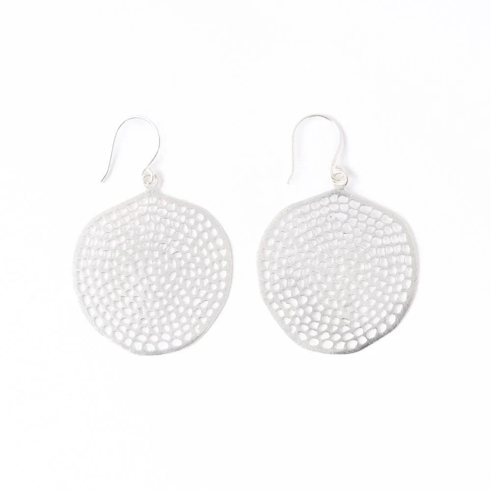 Silver Gretchen Circle Earrings