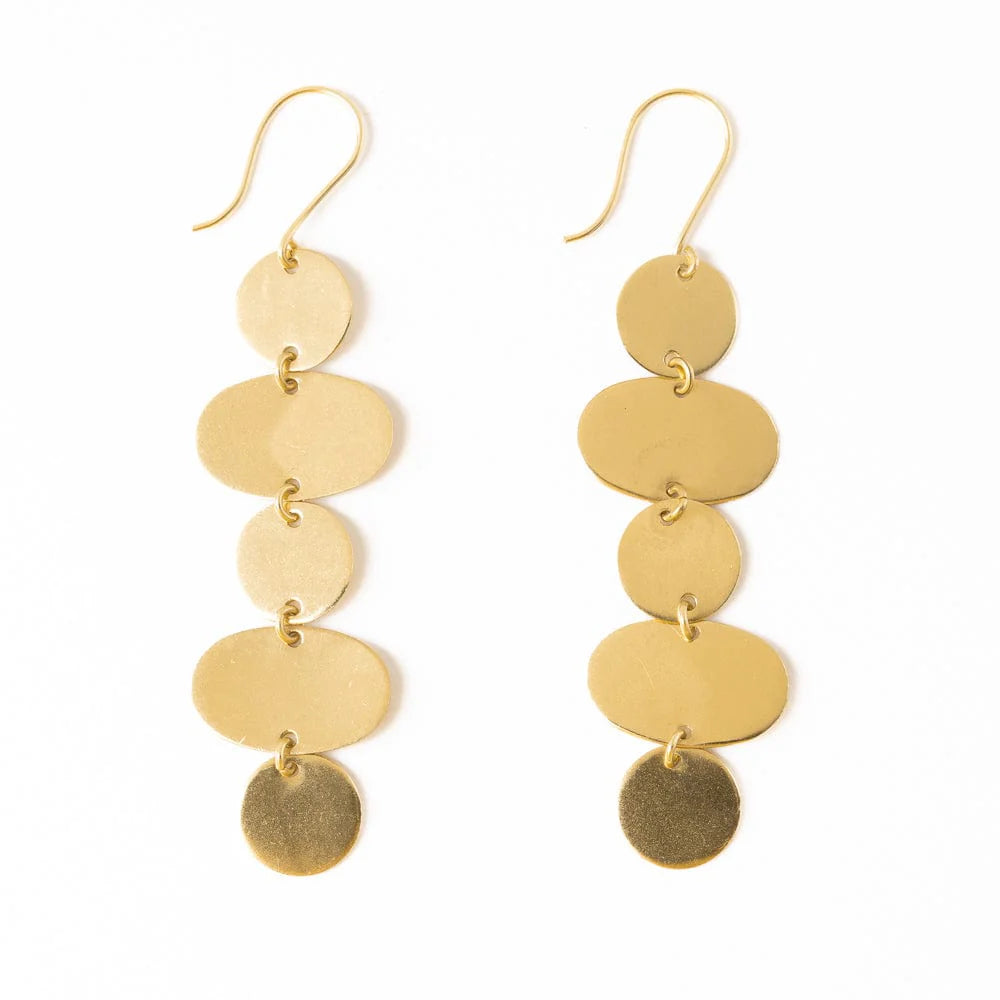 Gold Gracie Oval Circle Earrings