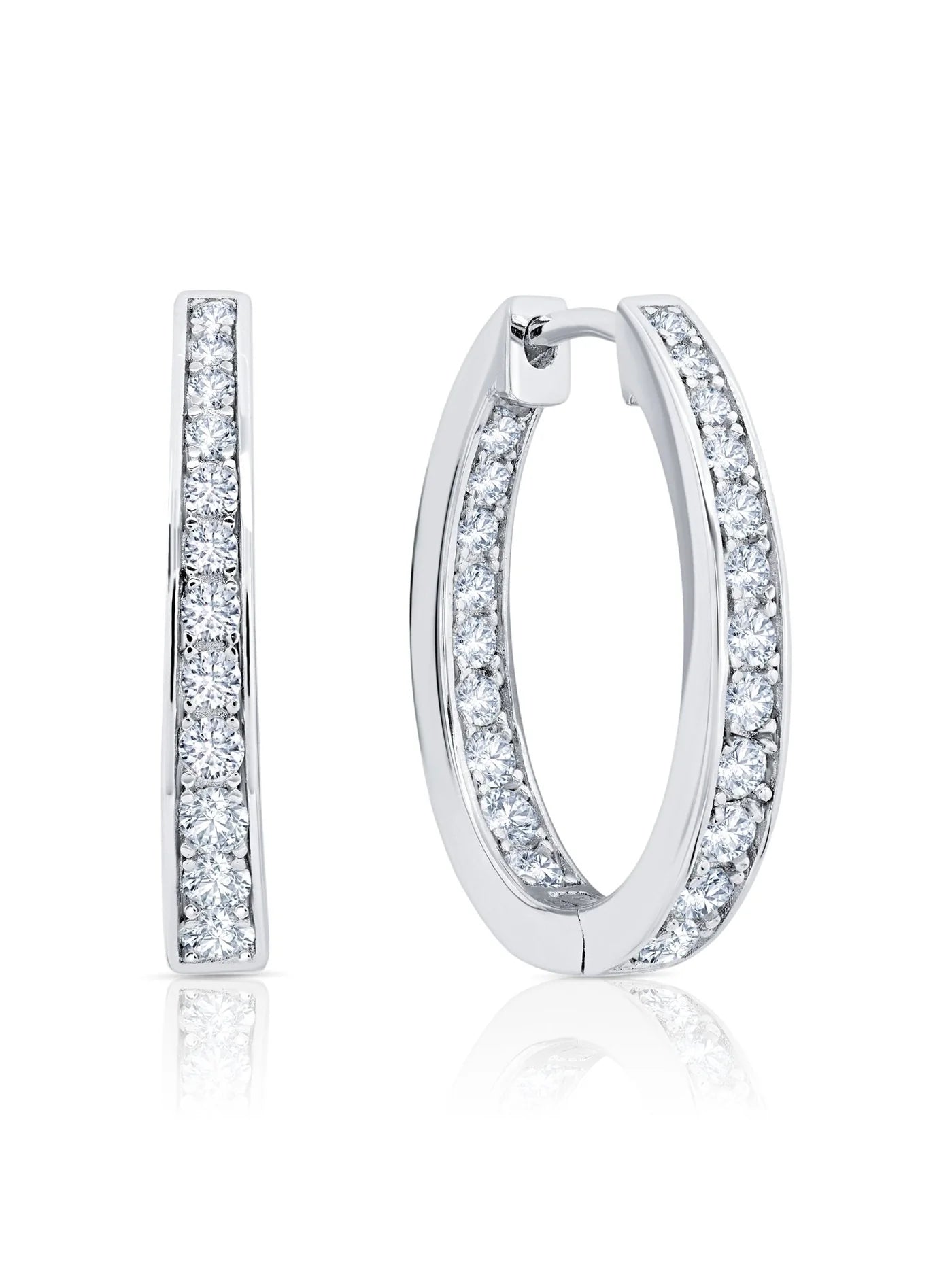 Hinge Hoop Earrings in Platinum - 9010263E00CZ