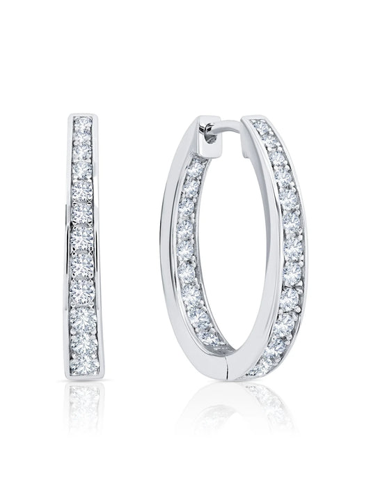 Hinge Hoop Earrings in Platinum - 9010263E00CZ