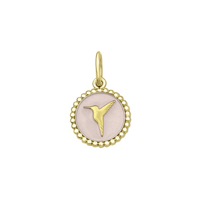Hummingbird Pink Gold Small Pendant