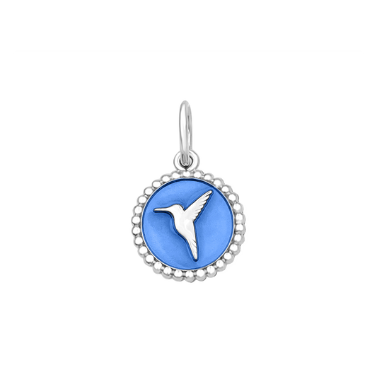 Hummingbird Periwinkle Silver Small Pendant