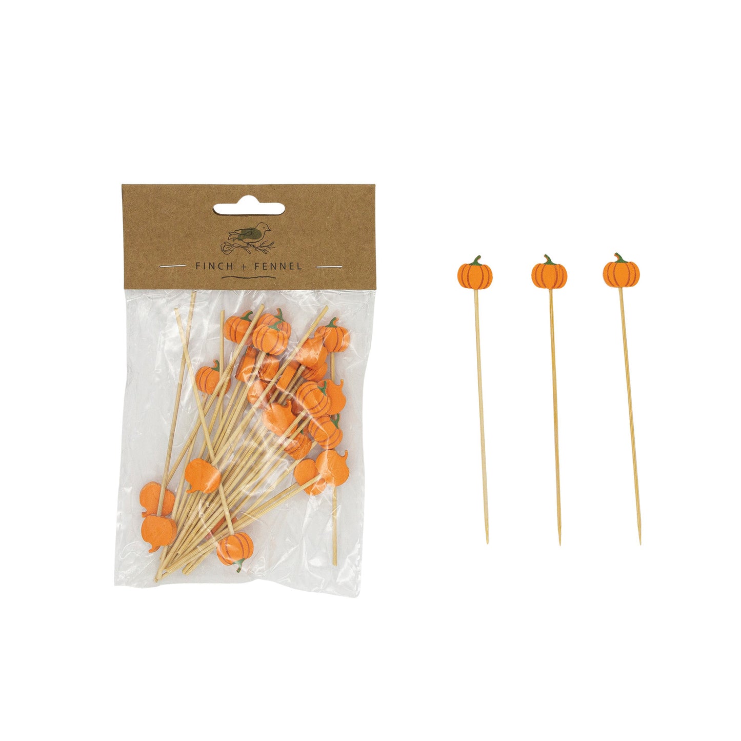 Pumkpin Bamboo Picks