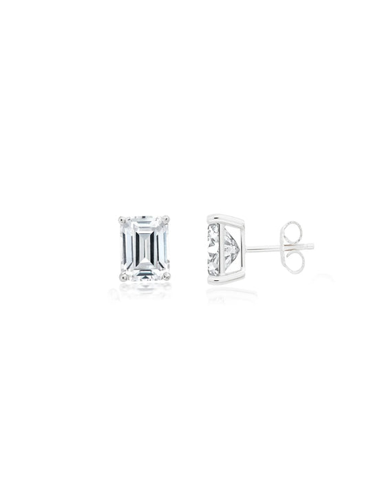 3.5ct Emerald Cut Solitaire Post Earrings in Platinum - 9012275E00CZ