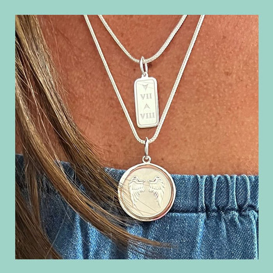 7 Down 8 Up Silver Medium Tag