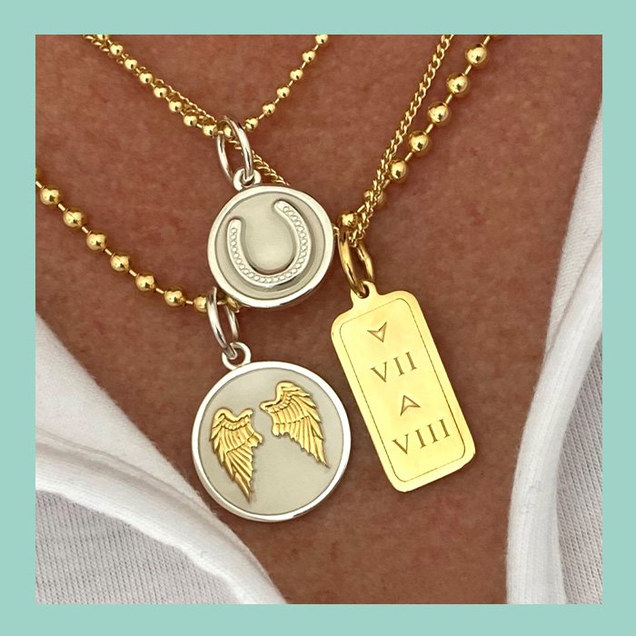 7 Down 8 Up Gold Medium Tag