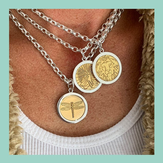 Dragonfly Ivory Gold Small Pendant