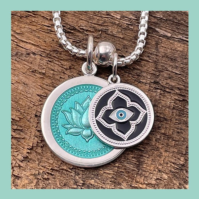 Evil Eye Turquoise Silver Small Pendant
