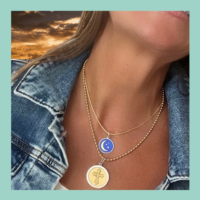 Cross Gold Center Mini Pendant