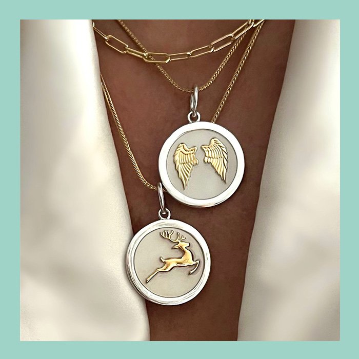 Angel Wings Heart Alpine White Gold Small Pendant