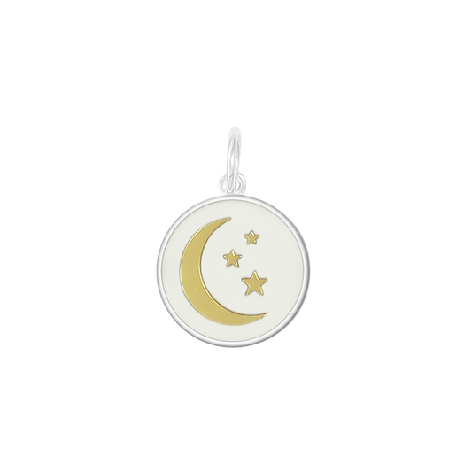Moon and Stars Alpine White Gold Small Pendant