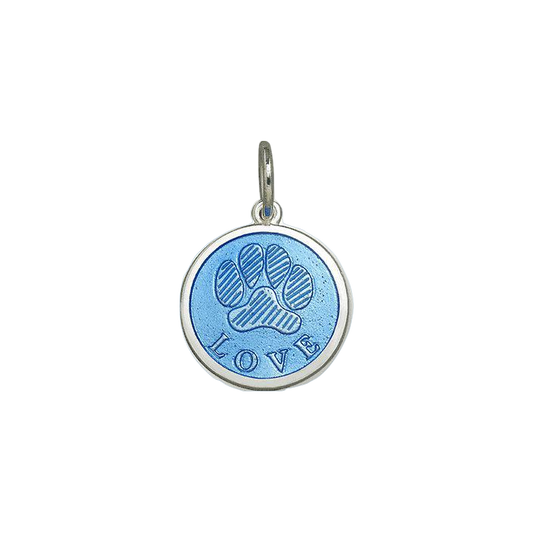 Paw Print Perwinkle Silver Small Pendant
