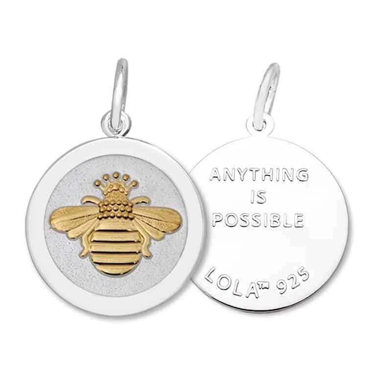 Queen Bee Periwinkle Gold Small Pendant