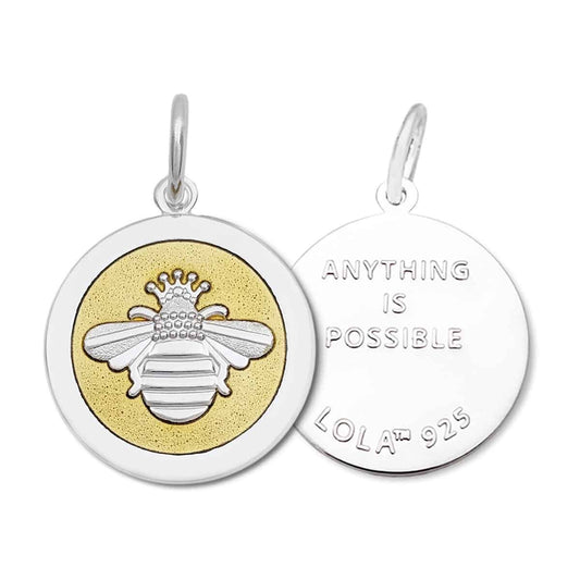 Queen Bee Black Silver Small Pendant