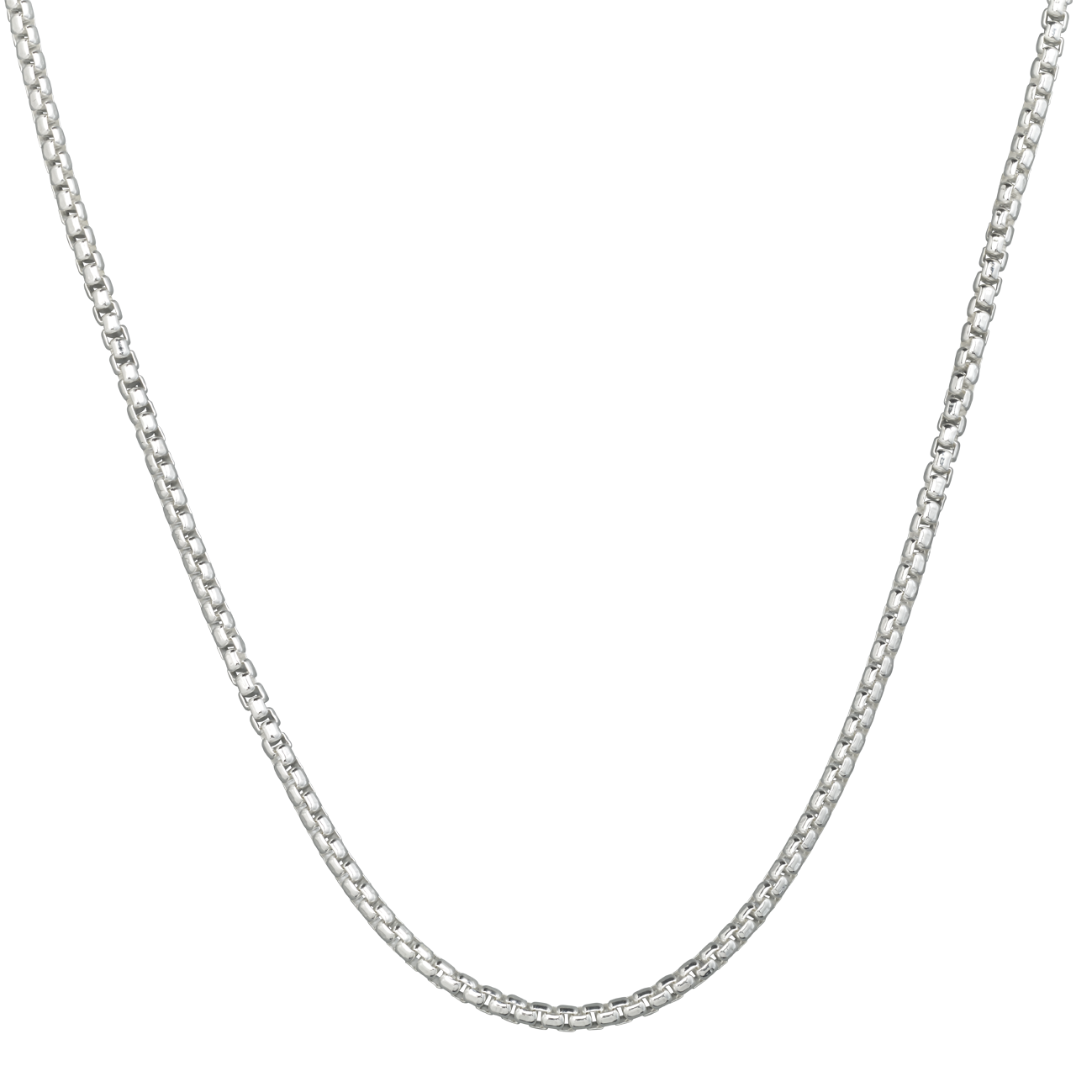Rounded Box Silver Chain
