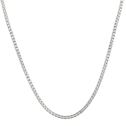 Rounded Box Silver Chain