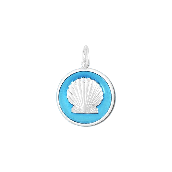 Shell Light Blue Silver Small Pendant