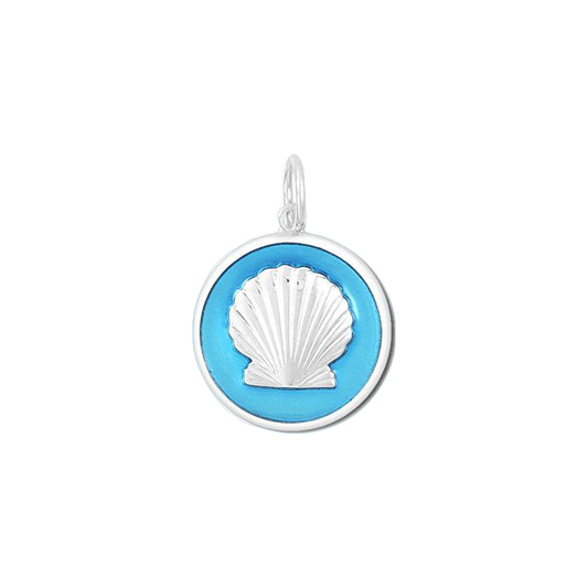 Shell Light Blue Silver Small Pendant