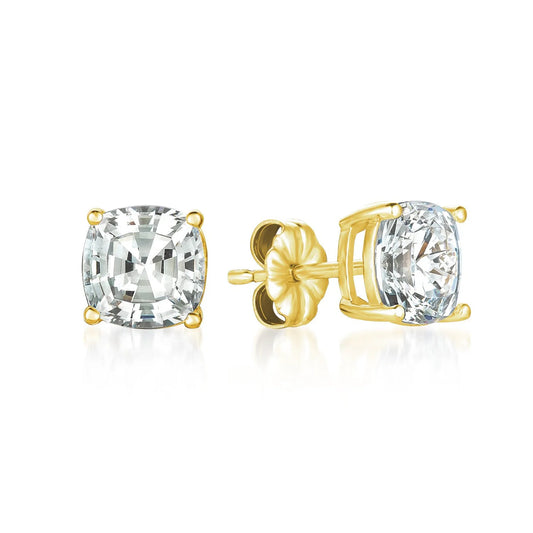 4ct Solitaire Cut Asscher Earrings in 18kt Gold - 306699E00CZ