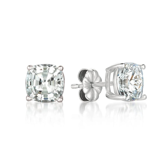 4ct Solitaire Cut Asscher Earrings in Platinum - 906699E00CZ