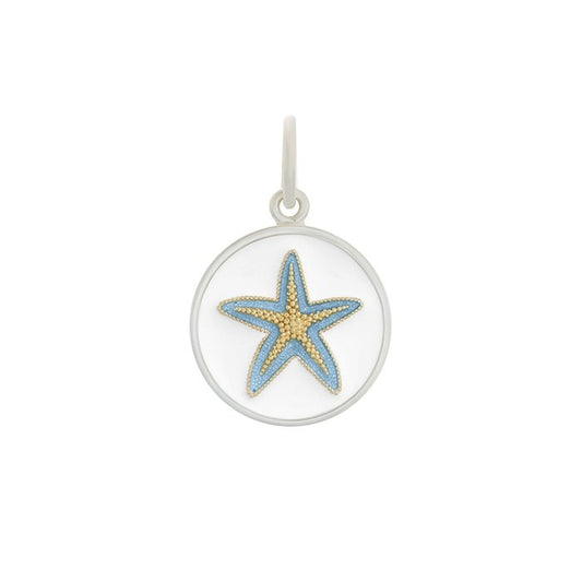 Starfish Light Blue Gold Small Pendant