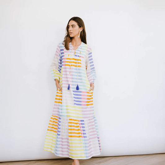 Colorful Stripe Copa Dress