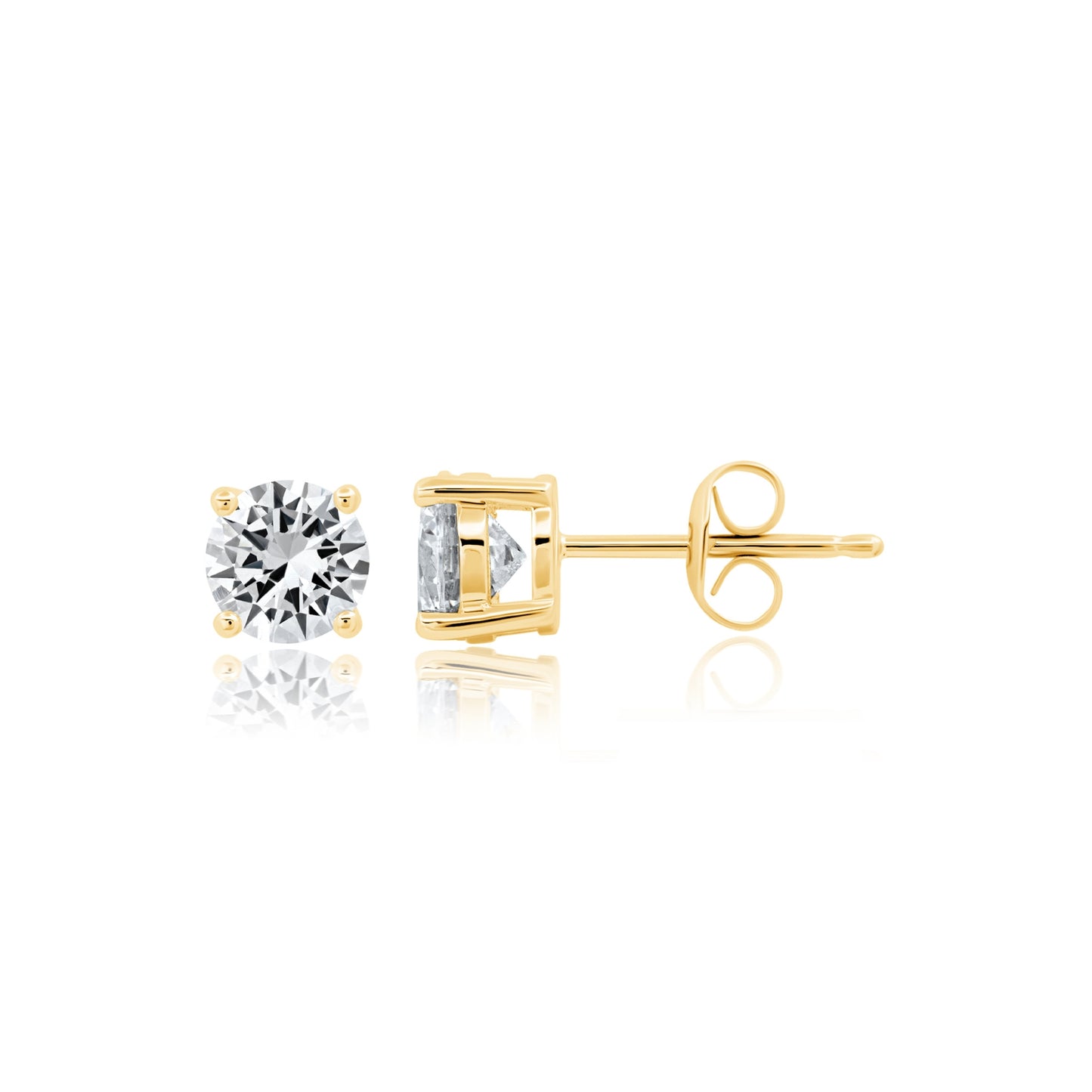 2ct Brilliant Cut Stud Earrings in 18kt Gold - 300166E00CZ