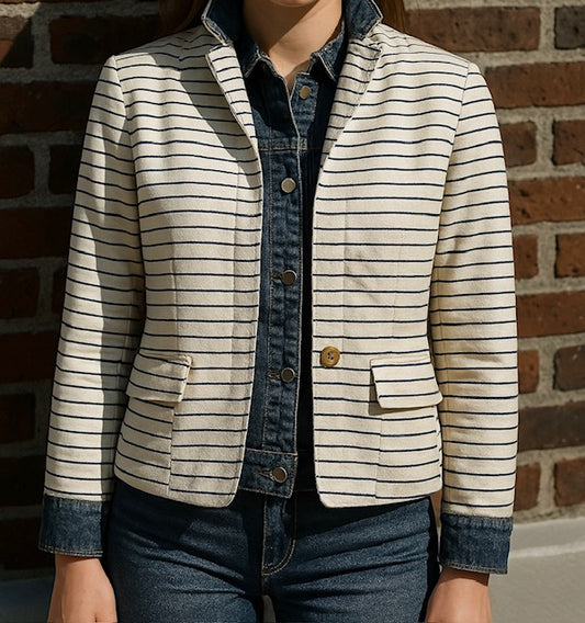 Navy Stripe Clarissa Blazer
