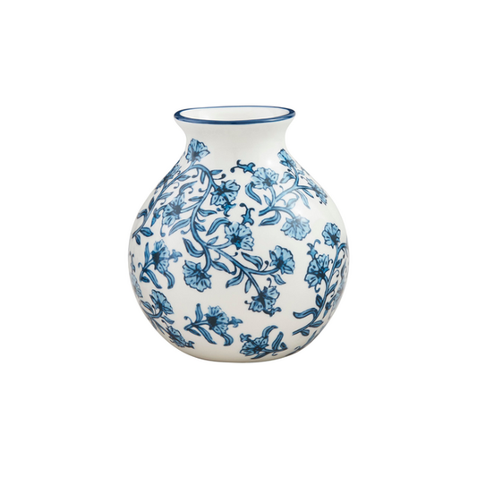 Blue Floral Print Vase