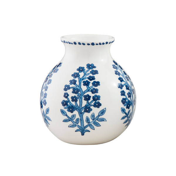 Blue Floral Print Vase
