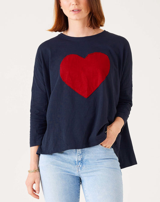 Navy Heart Catalina Slub Tee