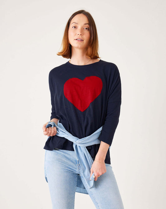 Navy Heart Catalina Slub Tee