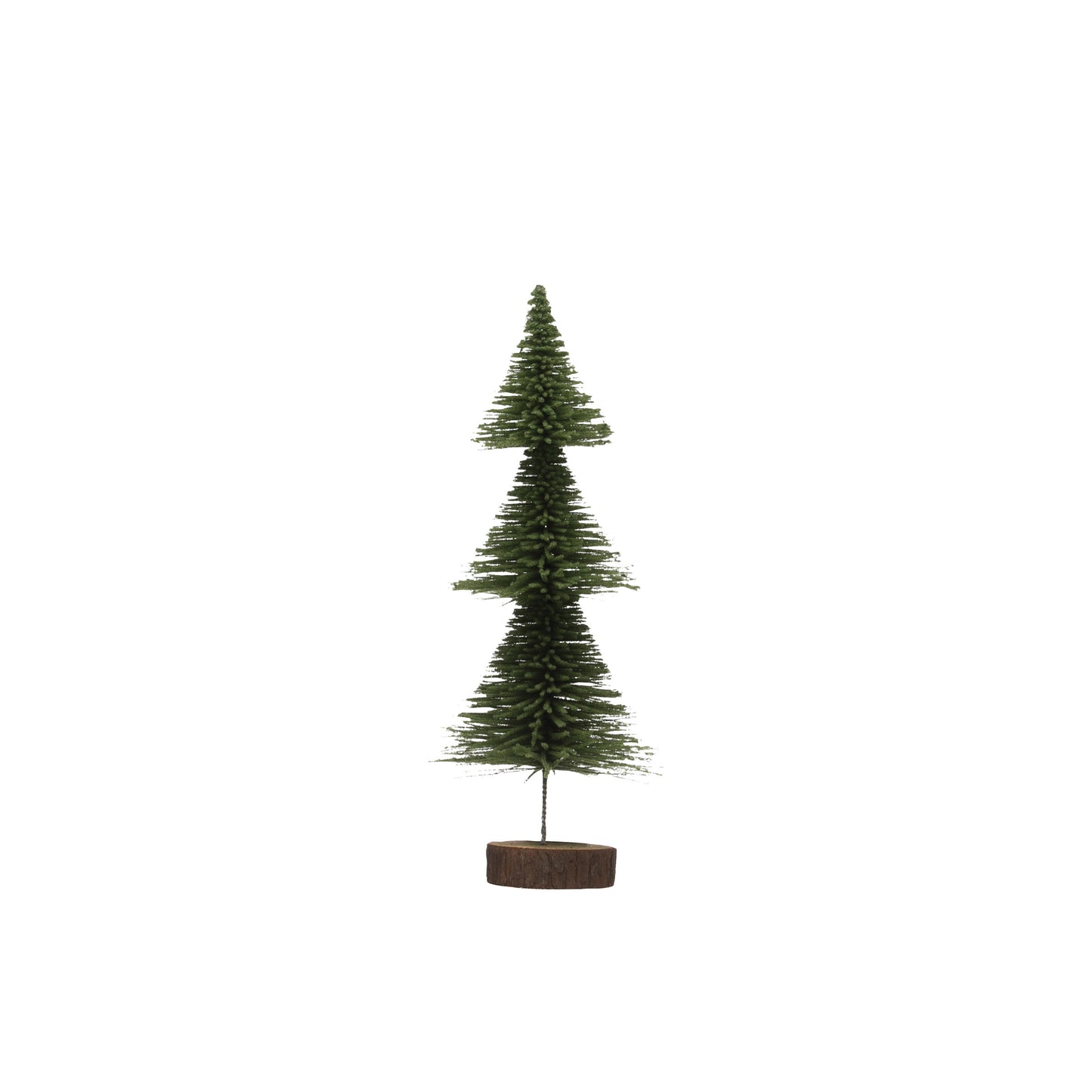 Green Bottle Brush Tree Wood Base