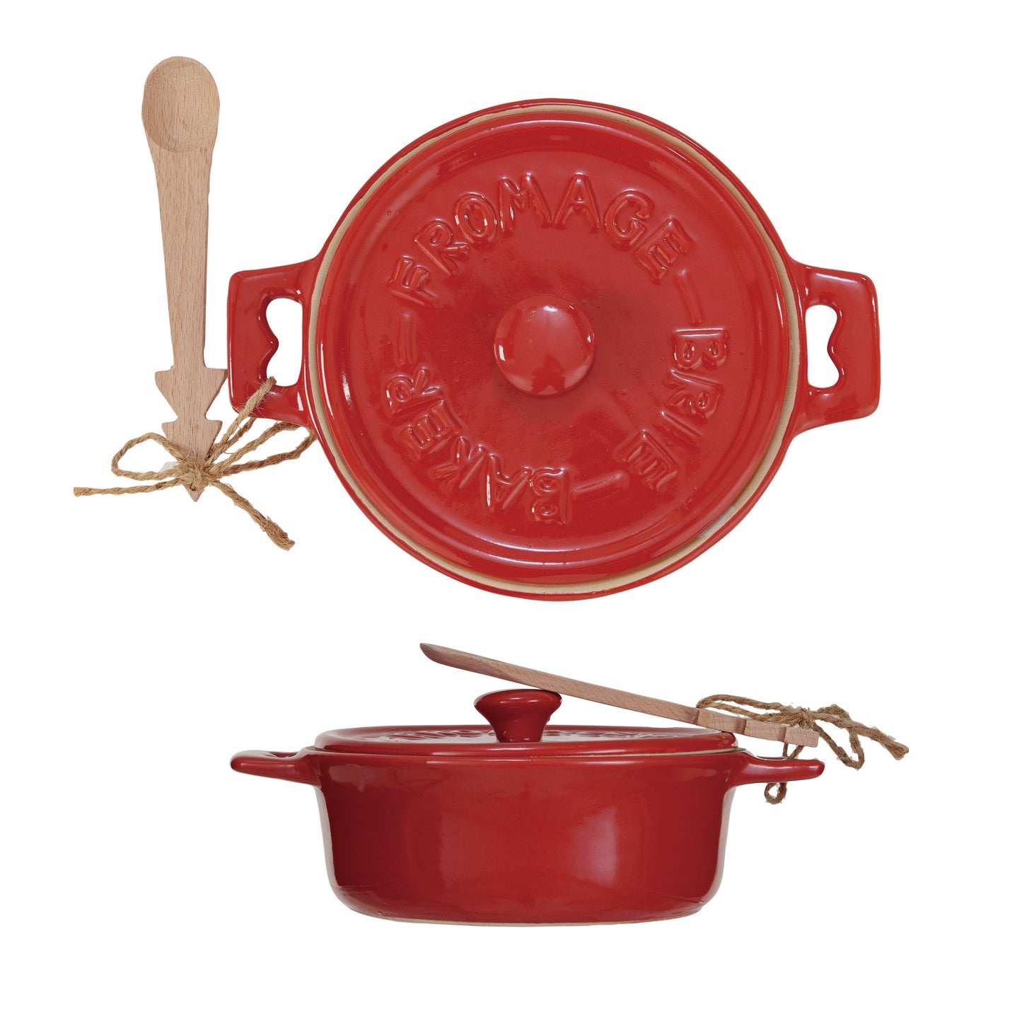 Red Brie Baker with Lid and Spreader