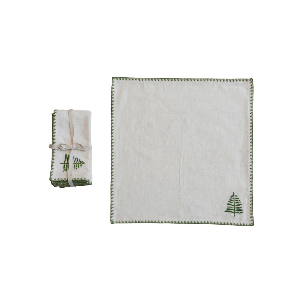 Embroidered Tree Napkins