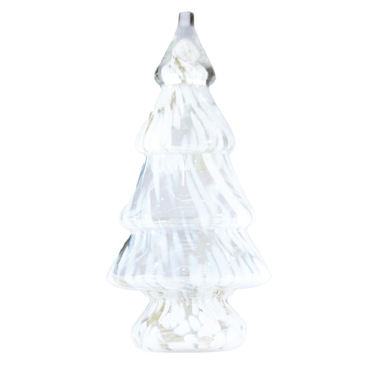 Confetti Glass Christmas Tree Shaped Jar with Lid (Each Will Vary)