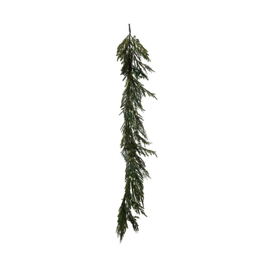 72"L x 6"H Faux Cypress Garland with Eucalyptus Pods