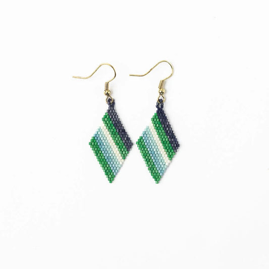 Green Zelda Stripe Earrings