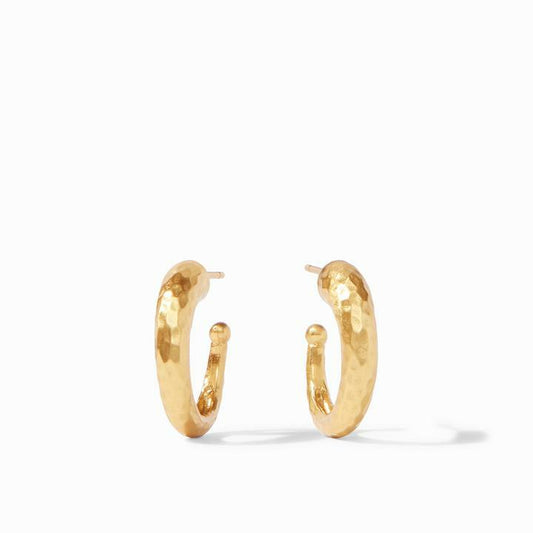 Hammered Medium Gold Hoops