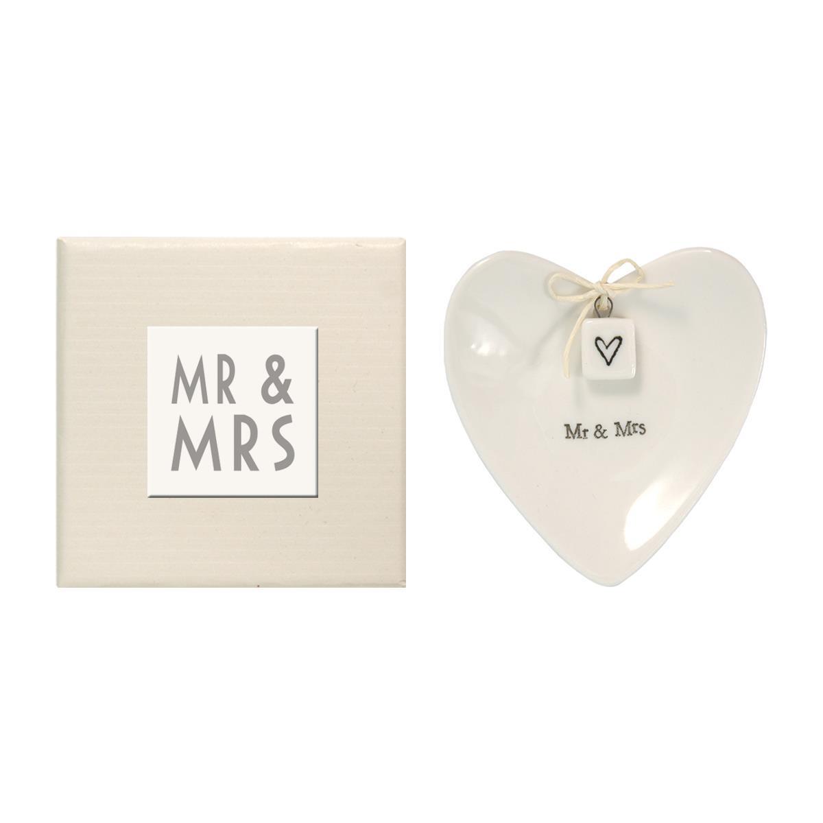 Mr & Mrs Porcelain Heart Dish