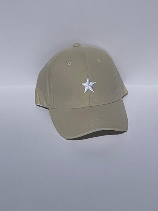 Beige White Star Hat