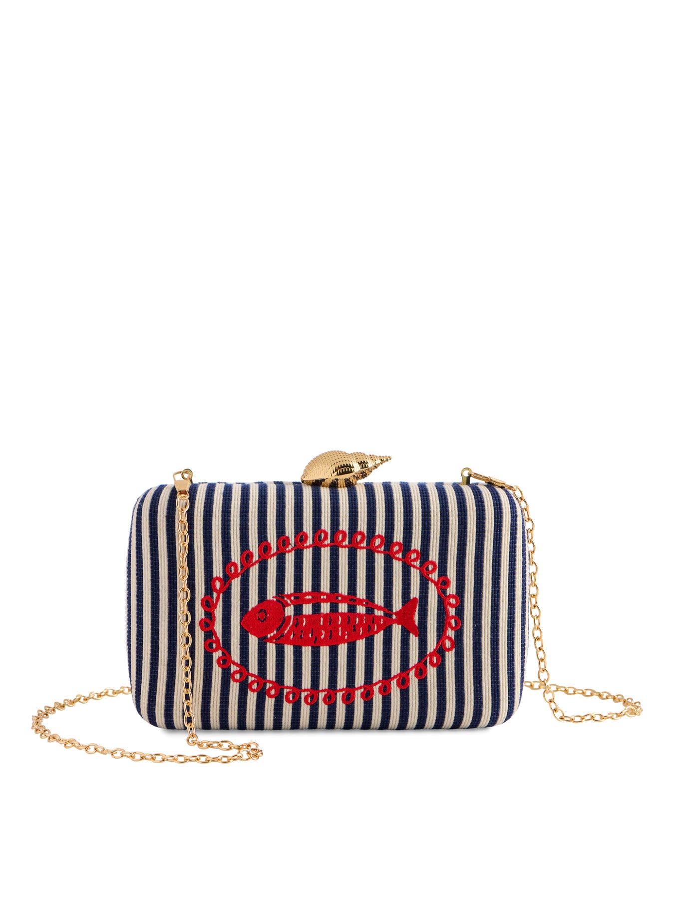 Navy Marina Minaudiere Bag
