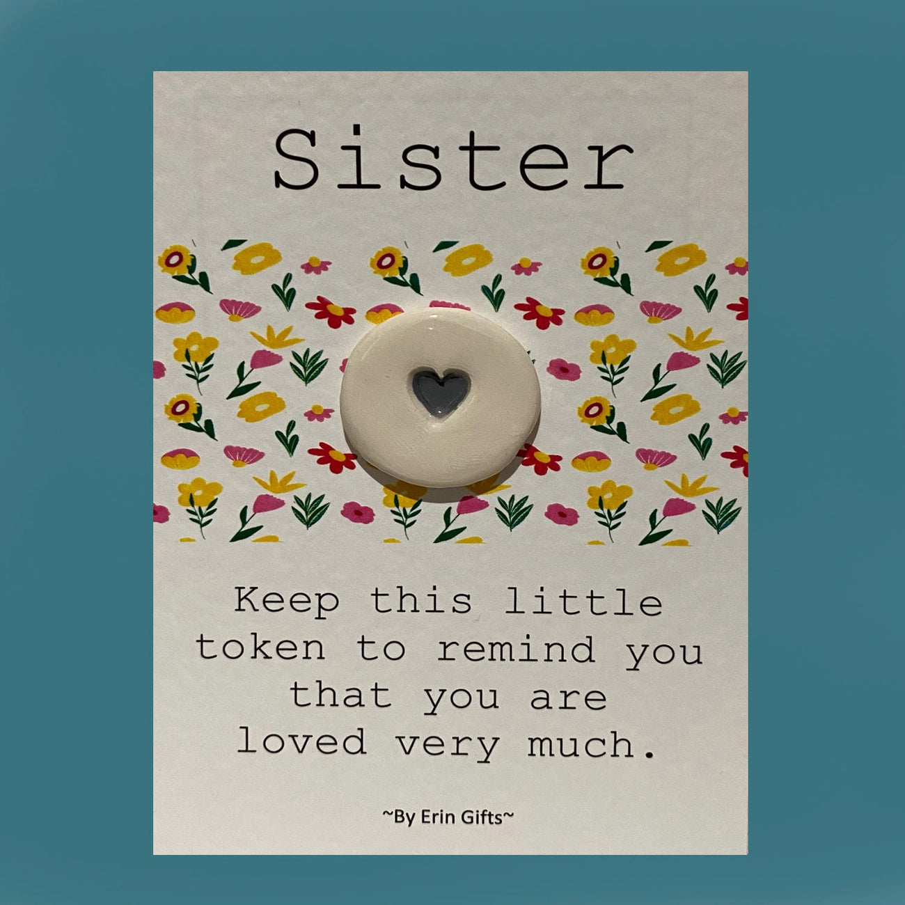 Sister Ceramic Token Hug Card