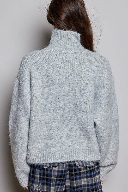 Grey Buttoned Sweater