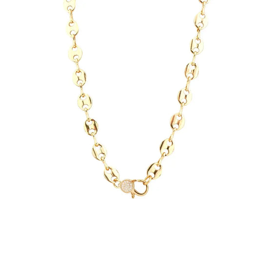 Gold Plated Anchor Link Necklace